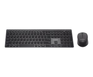 Tastatur - Gembird Backlight Pro Business Slim wireless desktop set - keyboard and mouse set - QWERTY - US - black - Tastatur & Mussett - Amerikansk Engelsk - Svart - KBS-ECLIPSE-M500