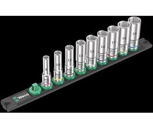 Verktøy - Wera Magnetic socket rail B Deep 1 socket set 3/8" drive 9 pieces - 05005440001