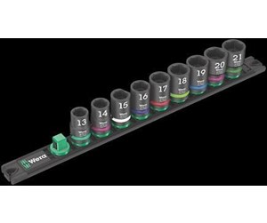 Verktøy - Wera Magnetic socket rail C Impaktor 1 socket set 1/2" drive 9 pieces - 05005490001