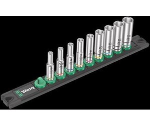 Verktøy - Wera Magnetic socket rail A Deep 1 socket set 1/4" drive 9 pieces - 05005410001