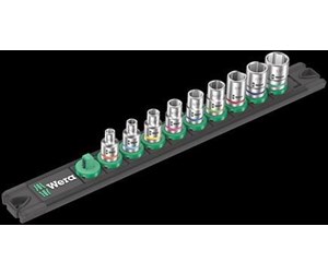 Verktøy - Wera Magnetic socket rail A Imperial 1 Zyklop socket set 1/4" drive imperial 9 pieces - 05005420001