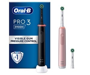 Elektrisk tannbørste - Oral-B Elektrisk tannbørste Pro 3 3900N Svart/Pink - 2 handles - 8006540760277