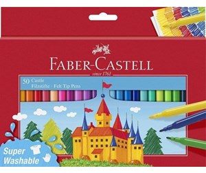 Skrive- & Tegneverktøy - Faber Castell Felt Tip Pen Castle Pack of 50 in Cardboard Box - 554204