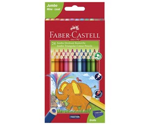 Skrive- & Tegneverktøy - Faber Castell Jumbo Triangular colour pencils wallet of 24 - 116524