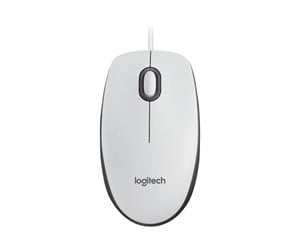 Mus - Logitech M100 Optical Mouse - White - Mus - Optisk - 3 knapper - Hvit - 910-006764