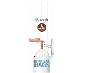 Rengjøring - brabantia Size L - trash can liner - 45 L - high-density polyethylene (HDPE) - white - pack of 12 x 10 - 371547