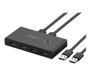 USB-hub - UGREEN USB 3.0 peripheral sharing switch - 4 ports USB-hub - USB 3.0 - 4 porter - Svart - 30768