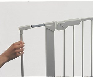 Babyutstyr - BabyDan Extend A Gate sikkerhetsgrindforlengelse, 2 forlengere, 14cm, sølv - 58017-2700-10