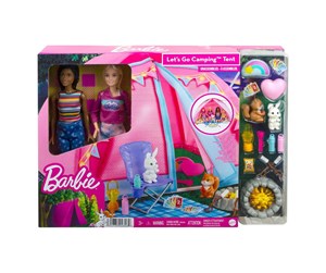 Lekesett - Barbie Camping Telt m/Brooklyn & Malibu - 0194735048069