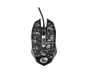 Mus - Gembird MUS-6B-GRAFIX-01 - mouse - cartoon style graphic design - USB - black - Mus - Optisk - 6 - Svart - MUS-6B-GRAFIX-01