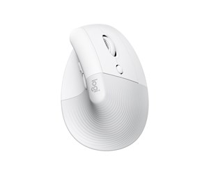 Mus - Logitech Lift for Mac Vertical Ergonomic Mouse - Offwhite - Ergonomisk mus - Optisk - 6 - Hvit - 910-006477