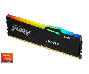 RAM - Kingston FURY Beast RGB DDR5-5200 - 16GB - CL36 - Single Channel (1 pcs) - AMD EXPO & Intel XMP - Svart med RGB - KF552C36BBEA-16