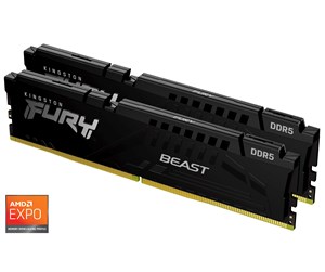 RAM - Kingston FURY Beast DDR5-5200 - 32GB - CL36 - Dual Channel (2 pcs) - AMD EXPO & Intel XMP - Svart - KF552C36BBEK2-32