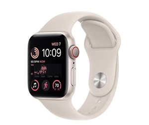 Smartklokke, Smartwatch & Sportsklokke - Apple Watch SE (2022) GPS + Cellular 40mm Starlight Aluminium Case with Starlight Sport Band - MNPH3DH/A