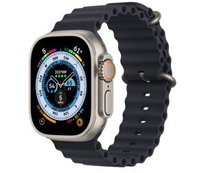 Smartklokke, Smartwatch & Sportsklokke - Apple Watch Ultra GPS + Cellular 49mm Titanium Case with Midnight Ocean Band - MQFK3DH/A