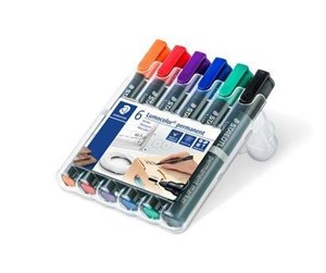 Skrive- & Tegneverktøy - Staedtler Marker Lumocolor permanent 6pcs.box - 352 WP6