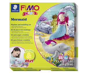 Hobbyartikler - Staedtler Set Mod. clay Fimo kids F&P Mermaid - 8034 12 LZ