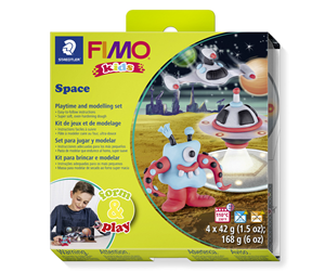 Hobbyartikler - Staedtler Set Mod. clay Fimo kids F&P Space - 8034 17 LZ