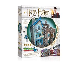 Puslespill - Wrebbit 3D Harry Potter - Diagon Alley Collection - Ollivander's Wand Shop and Scribbulus (295) 3D Puslespill - 0665541005084