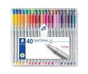 Skrive- & Tegneverktøy - Staedtler Fineliner triplus 40pc box - 334 SB40