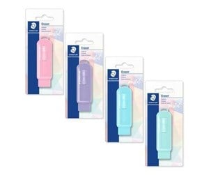 Skrive- & Tegneverktøy - Staedtler 525 PS PVC-free eraser with sliding plastic sleeve - 525 PSBKPA