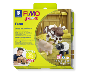 Hobbyartikler - Staedtler Set Mod. clay Fimo kids F&P Farm - 8034 01 LZ