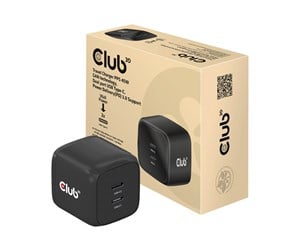 Mobil - Adaptere og ladere - Club 3D CAC-1909 power adapter - PPS and GaN technology - 2 x USB-C - 45 Watt - CAC-1909EU