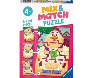 Puslespill - Ravensburger Mix & Match My Farm Friends 3x24pcs - 10105198