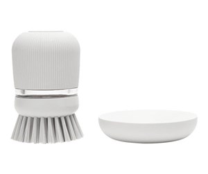 Rengjøring - brabantia - soap dispensing dish brush - polyester - light grey - 30 26 40