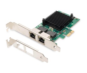 Nettverksadapter - DIGITUS DN-10132 Gigabit Ethernet PCI Express Card 2-port 32-bit low profile bracket Intel chipset - DN-10132