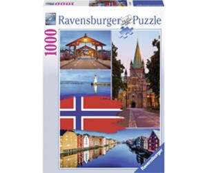 Puslespill - Ravensburger Trondheim Collage 1000pcs - 10219845