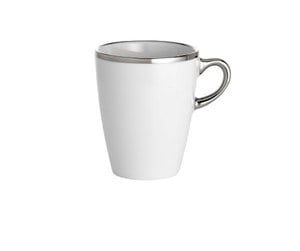 Servering & Servise - Pillivuyt Bistro Mug Dia 8 cm 27 cl White/Silver - 17114