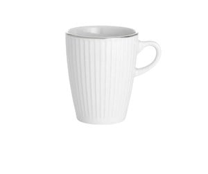 Servering & Servise - Pillivuyt Vienne plissé mug 27 cl White/Platinum - 17179