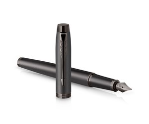 Skrive- & Tegneverktøy - Parker IM Monochrome Fountain Pen | Gun Metal Finish and Trims | Fine Nib | Blue Ink | Gift Box - 2172958