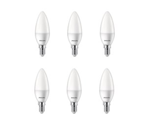 LED-lyspære - Philips LED-lyspære Kerte 4.9W/827 (40W) 6-pack E14 - 929003541136