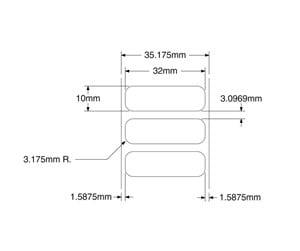 Papir, Fotopapir & Etiketter - Zebra - labels - glossy - 13080 label(s) - 32 x 10 mm - 3009337-T