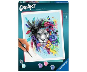 Kreative leker - Ravensburger CreArt Paint by Numbers - Boho Lion - 11220224