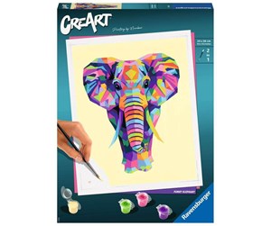 Kreative leker - CreArt Paint by Numbers - Funky Elephant - 11220203