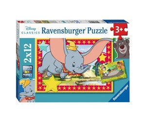 Puslespill - Ravensburger Disney Classics: Dumbo and Jungle Book 2x12pcs - 55753