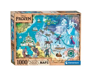 Puslespill - Clementoni Puzzle 1000 Pieces Story Maps Frozen Floor Gulv - 39666