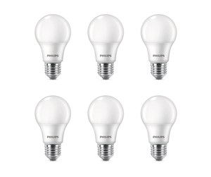 LED-lyspære - Philips LED-lyspære 8W/827 (60W) frosted 6-pack E27 - 929002306256