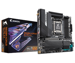 Hovedkort - GIGABYTE B650M AORUS ELITE AX Hovedkort - AMD B650 - AMD AM5 socket - DDR5 RAM - Micro-ATX - B650M AORUS ELITE AX