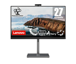 Skjerm - 27" Lenovo L27M-30 W. Webcam - 1920x1080 - 75Hz - IPS - 75W USB 3.2 HUB - 66DEKAC2EU