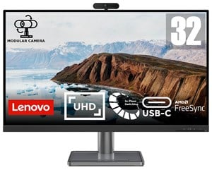 Skjerm - 32" Lenovo L32P-30 W. Webcam - 3840x2160 - IPS - 75W UBS-C - 66DFUAC1EU