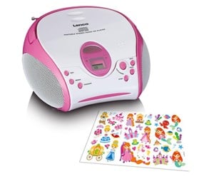 Mikro- og minisystemer - Lenco SCD-24PK kids - Portable stereo FM radio with CD player - Pink - SCD-24KIDSPK