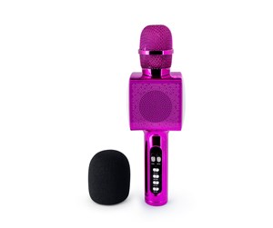 Mikrofon - BigBen Interactive Party Karaoke Microphone with LED + Bluetooth - Pink - PARTYBTMIC2PK