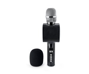 Mikrofon - BigBen Interactive Party Karaoke Microphone with LED + Bluetooth - Black - PARTYBTMIC2BK