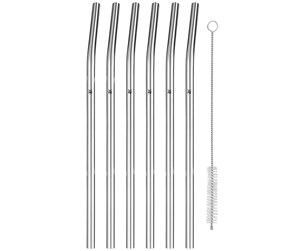 Kjøkkentilbehør - WMF Baric straw 6 pcs. 24 cm curved w. brush - 0608966040