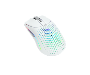 Mus - Glorious Model O Wireless 2 - Matte White - Gaming mus - Optisk - 6 - Svart med RGB-lys - GLO-MS-OWV2-MW