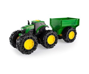 Leketøysbil - Tomy John Deere - Lights & Sounds Tractor with Wagon - 0036881473534